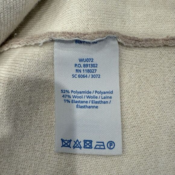 Boden Belted Waterfall Cardigan Tan And Cream Size Medium Wool Blend Pockets - Picture 5 of 9